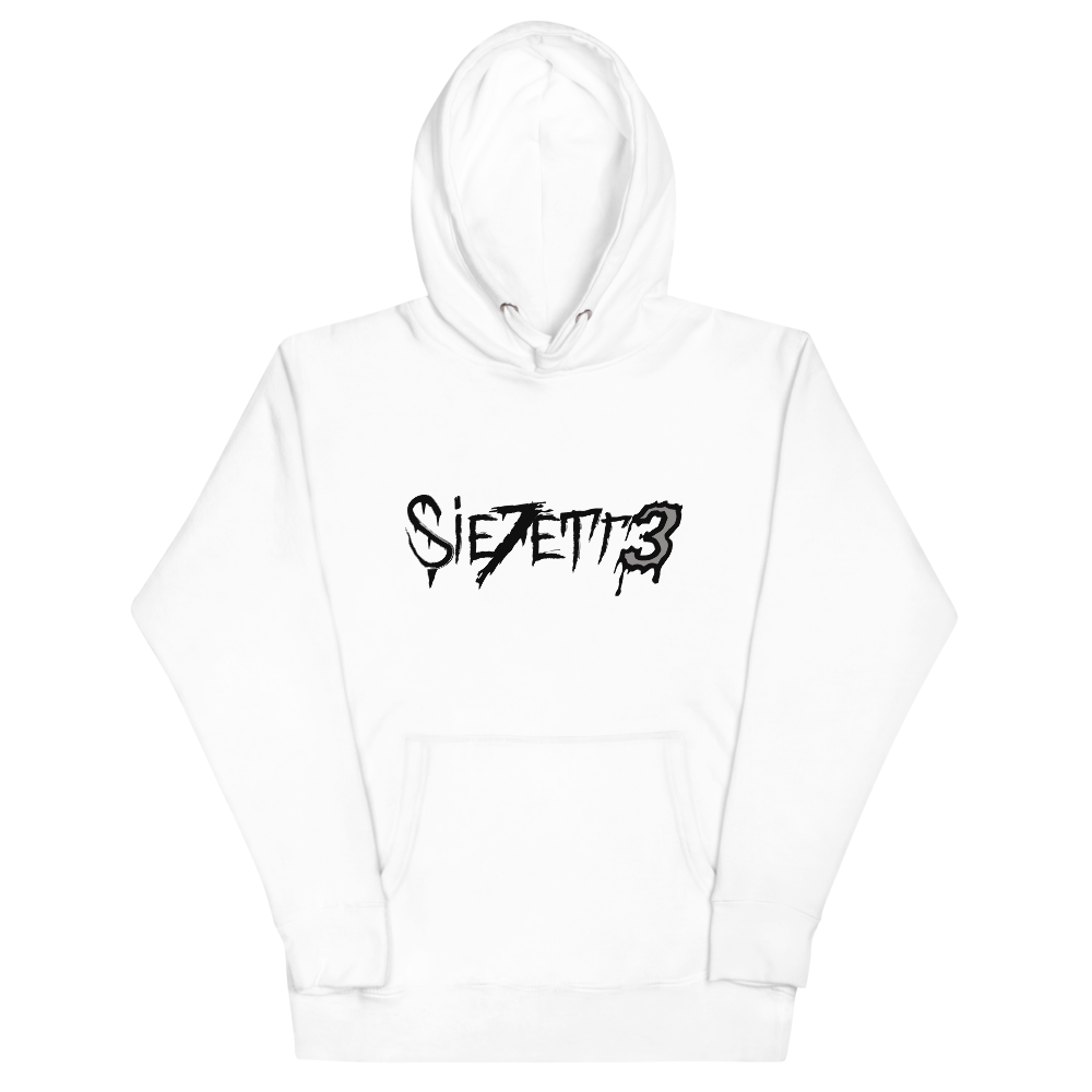 LABEL LOGO WHITE HOODIE