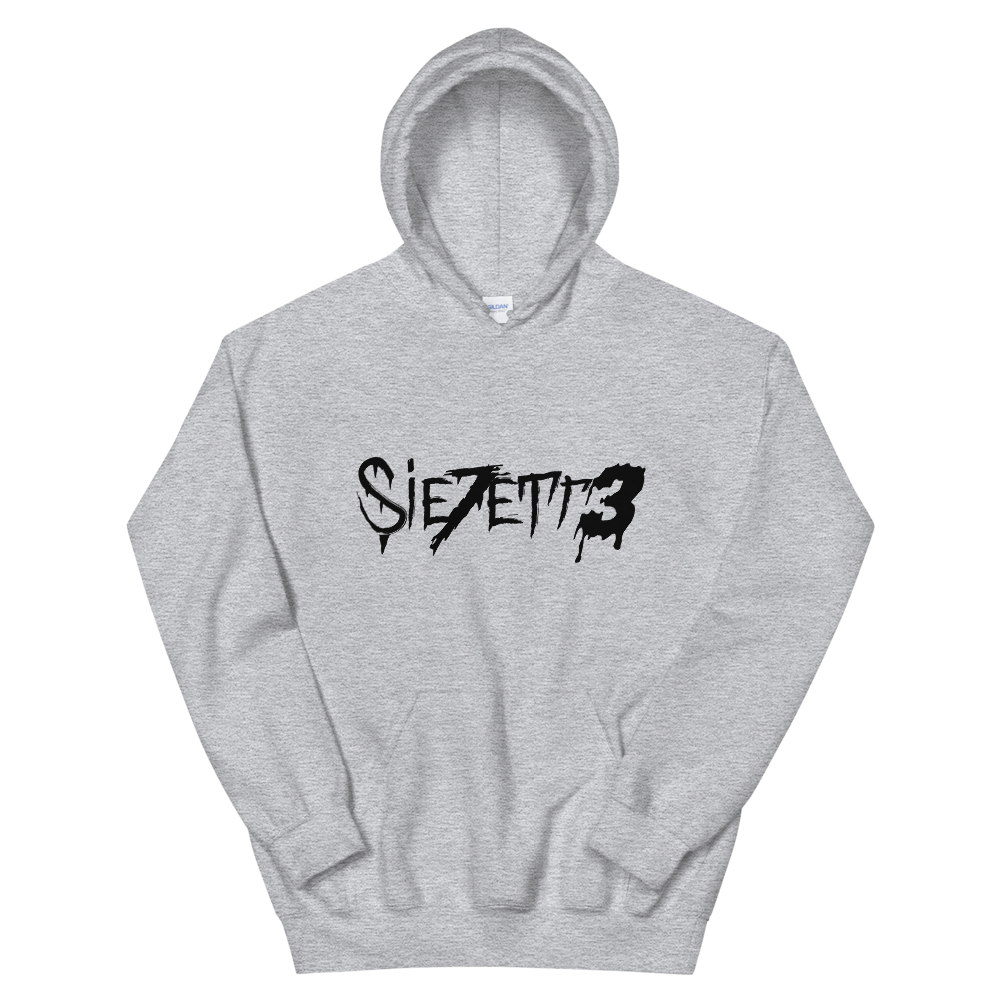 LABEL LOGO GREY HOODIE