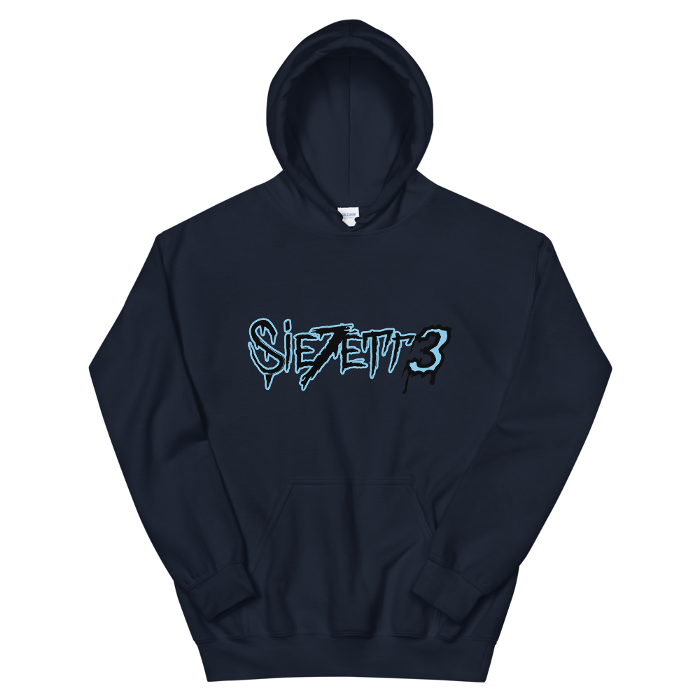 LABEL LOGO NAVY HOODIE